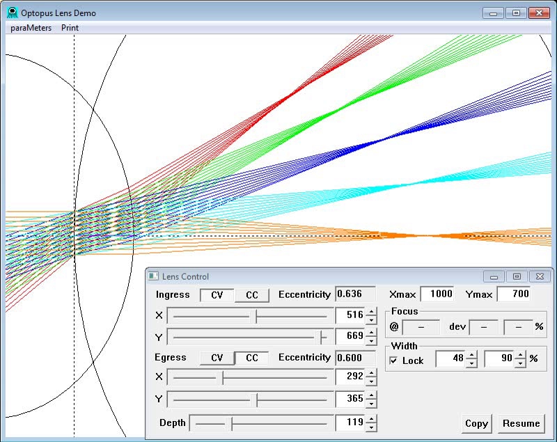 Diffuse Lens Ray Trace